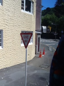 Yield signs say "Give Way"