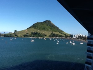 This is a extinct volcano that marks the Taurana harbor where we docked this morning.